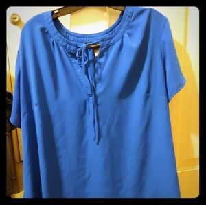 Blue Ashley Stewart blouse